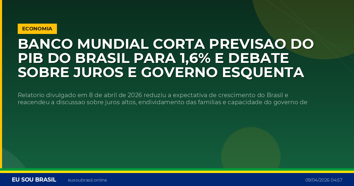 Banco Mundial corta previsao do PIB do Brasil para 1,6% e debate sobre juros e governo esquenta