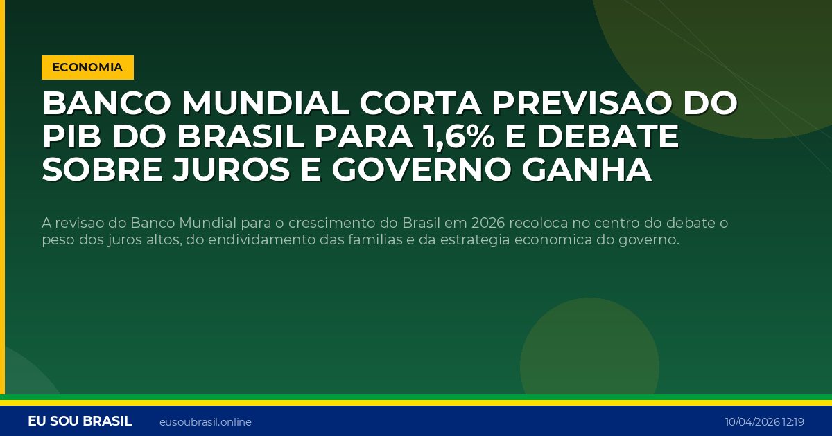 Banco Mundial corta previsao do PIB do Brasil para 1,6% e debate sobre juros e governo ganha forca
