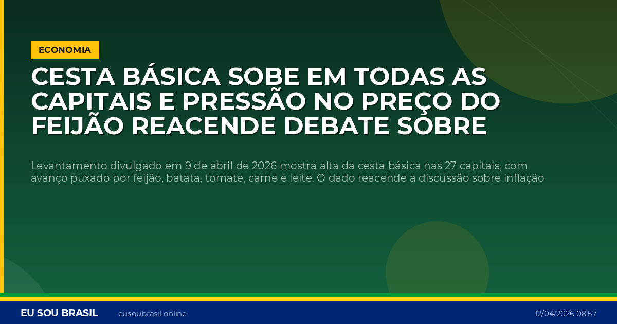Cesta básica sobe em todas as capitais e pressão no preço do feijão reacende debate sobre custo de vida no Brasil