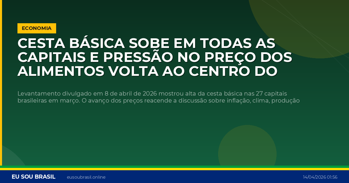 Cesta básica sobe em todas as capitais e pressão no preço dos alimentos volta ao centro do debate