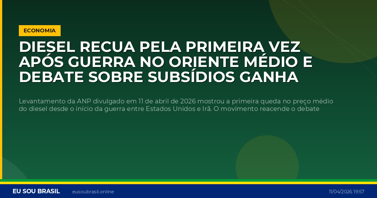 Diesel recua pela primeira vez após guerra no Oriente Médio e debate sobre subsídios ganha força no Brasil