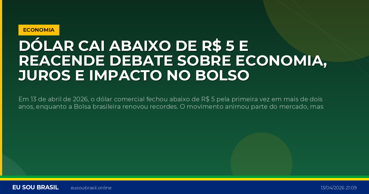 Dólar cai abaixo de R$ 5 e reacende debate sobre economia, juros e impacto no bolso