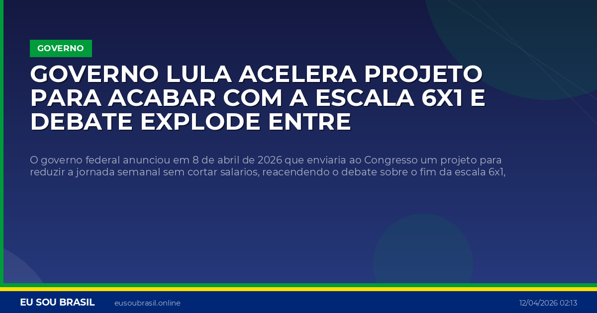 Governo Lula acelera projeto para acabar com a escala 6x1 e debate explode entre trabalhadores e empresas
