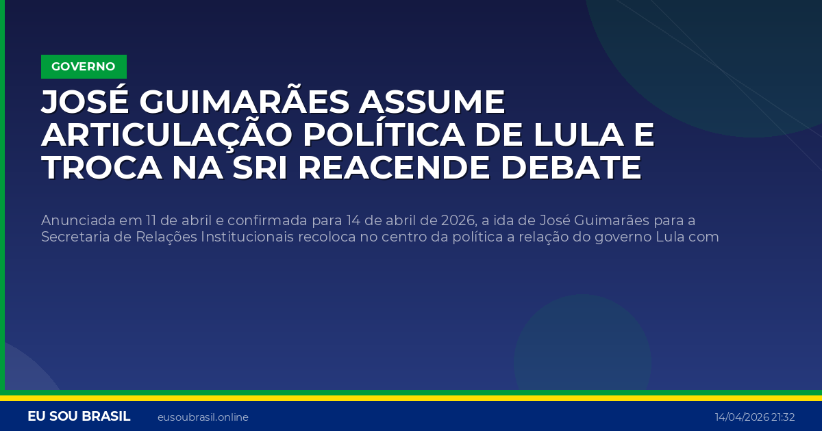 José Guimarães assume articulação política de Lula e troca na SRI reacende debate sobre força do governo no Congresso