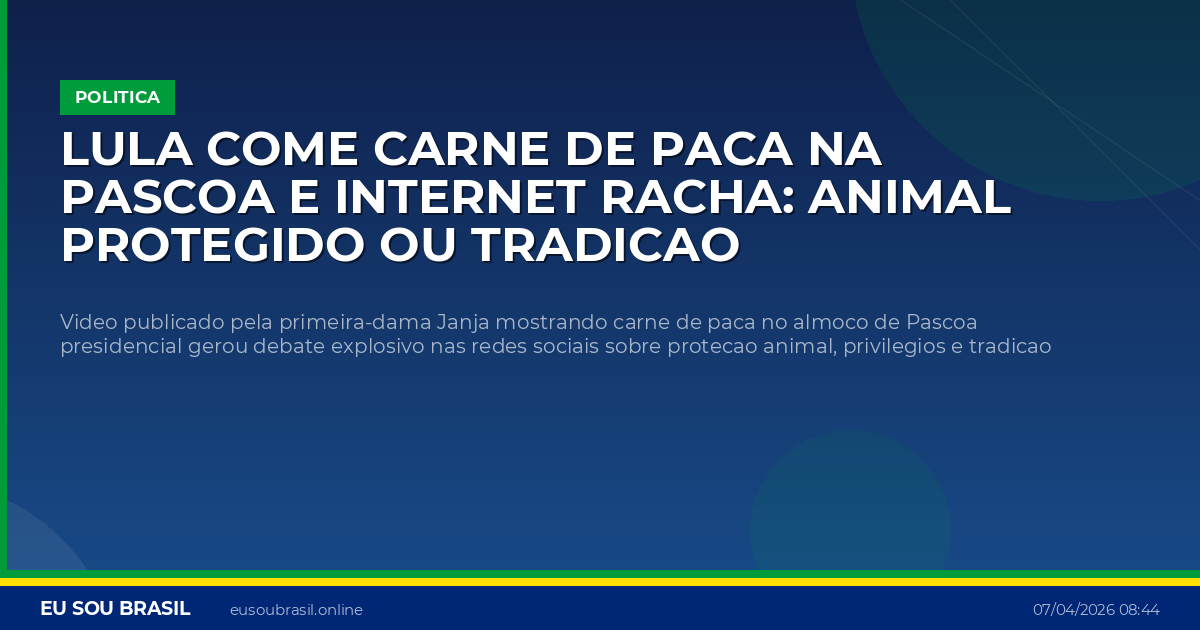 Lula come carne de paca na Pascoa e internet racha: animal protegido ou tradicao nordestina?