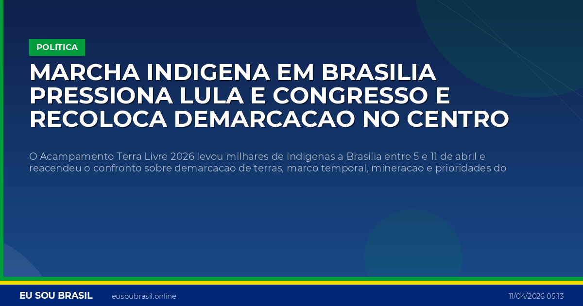 Marcha indigena em Brasilia pressiona Lula e Congresso e recoloca demarcacao no centro da politica