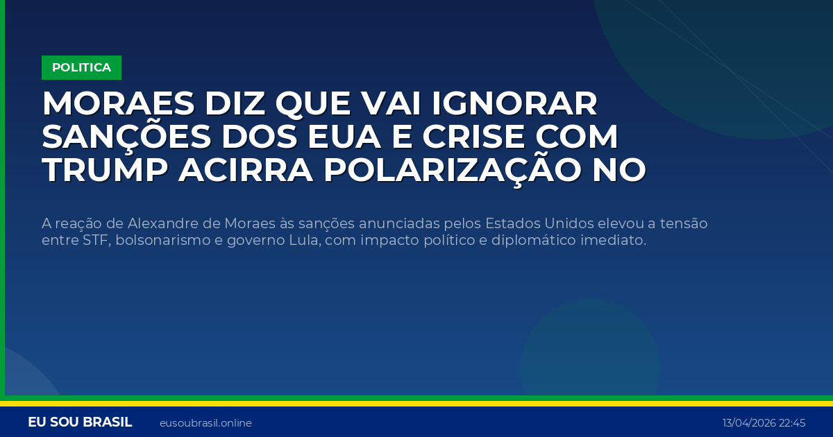 Moraes diz que vai ignorar sanções dos EUA e crise com Trump acirra polarização no Brasil