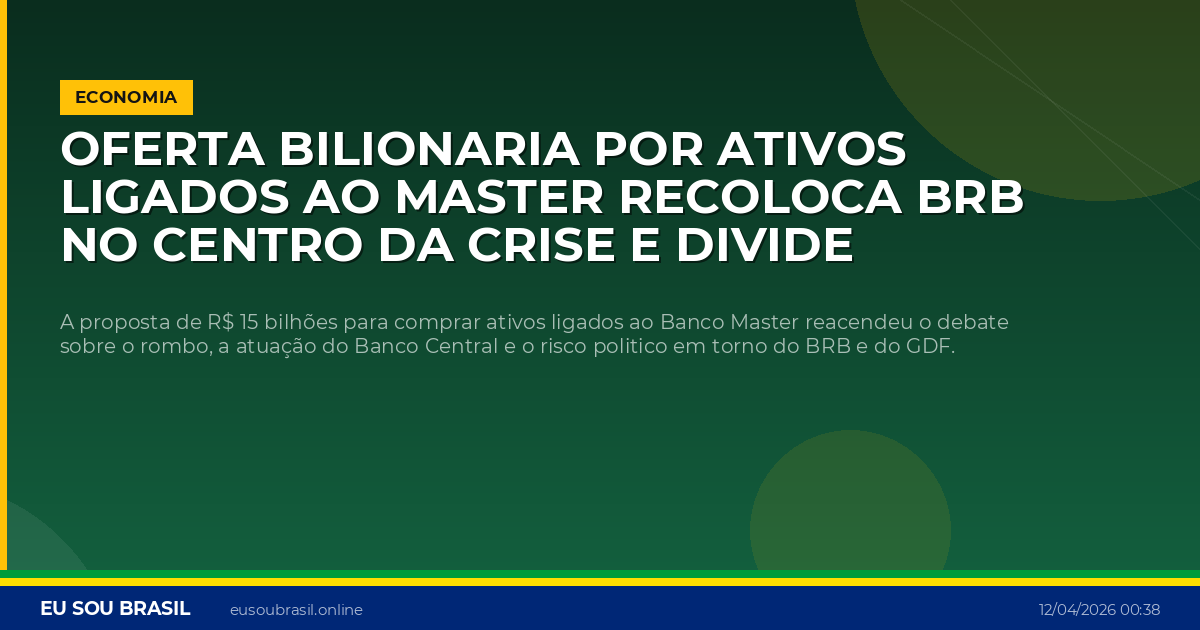 Oferta bilionaria por ativos ligados ao Master recoloca BRB no centro da crise e divide opinioes sobre transparência