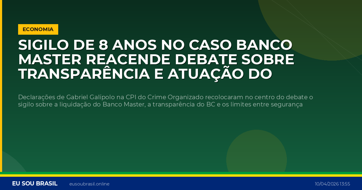 Sigilo de 8 anos no caso Banco Master reacende debate sobre transparência e atuação do Banco Central