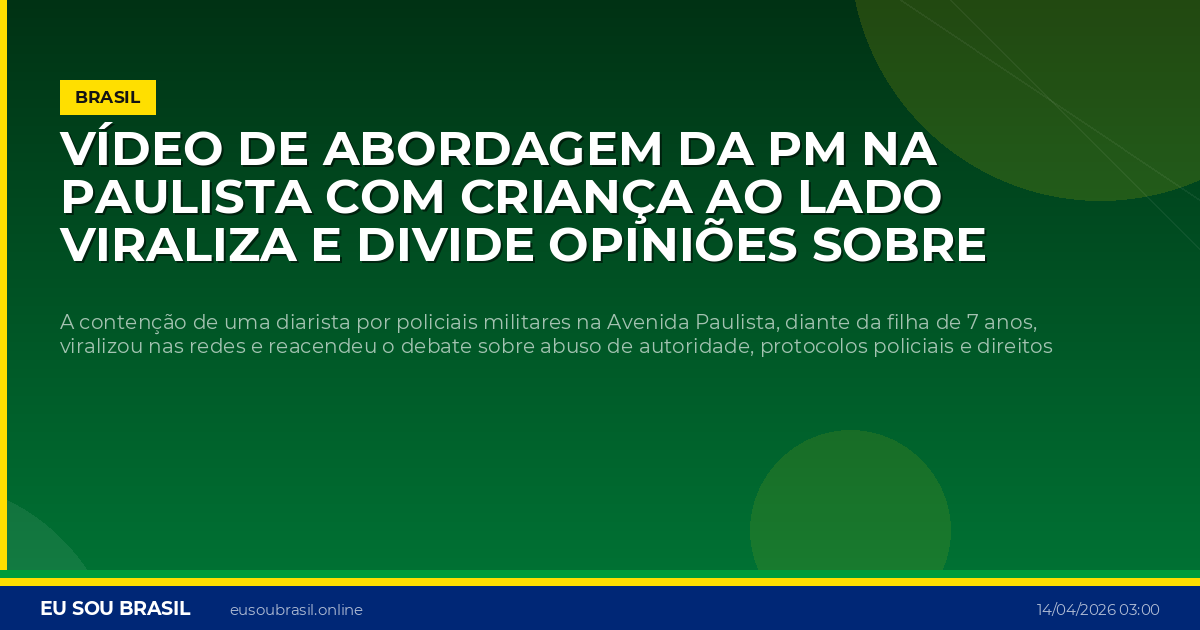 Vídeo de abordagem da PM na Paulista com criança ao lado viraliza e divide opiniões sobre uso da força